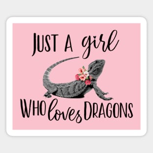 Girl Who Loves Dragons Magnet